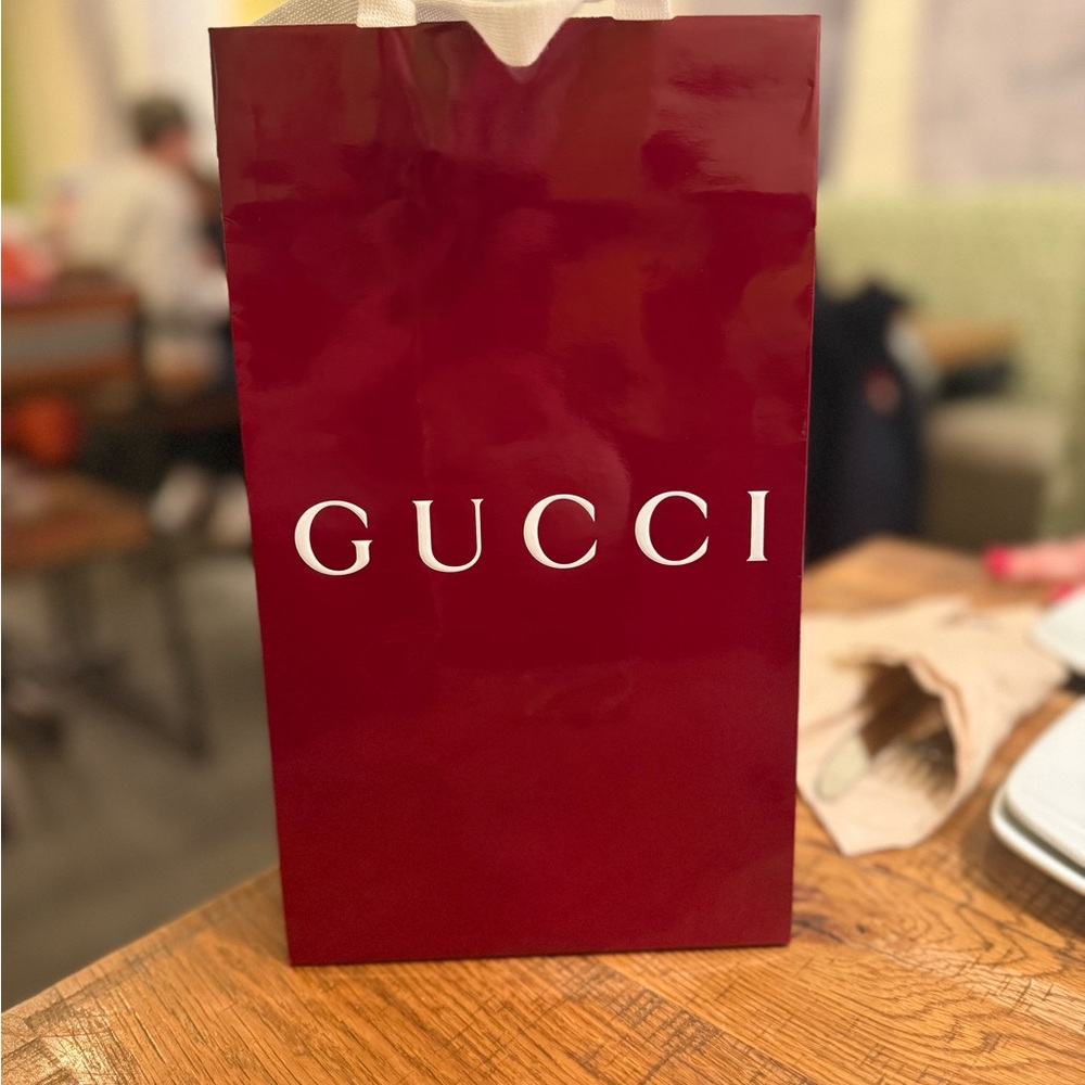 Gucci Burgundy Red Logo Gift Bag